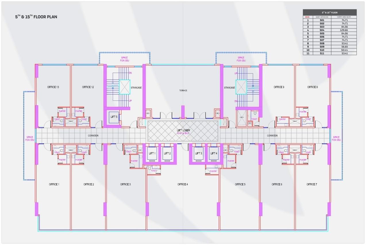 Layout of real estate project Wings Business Bay located at Mavdi, Rajkot, Gujarat