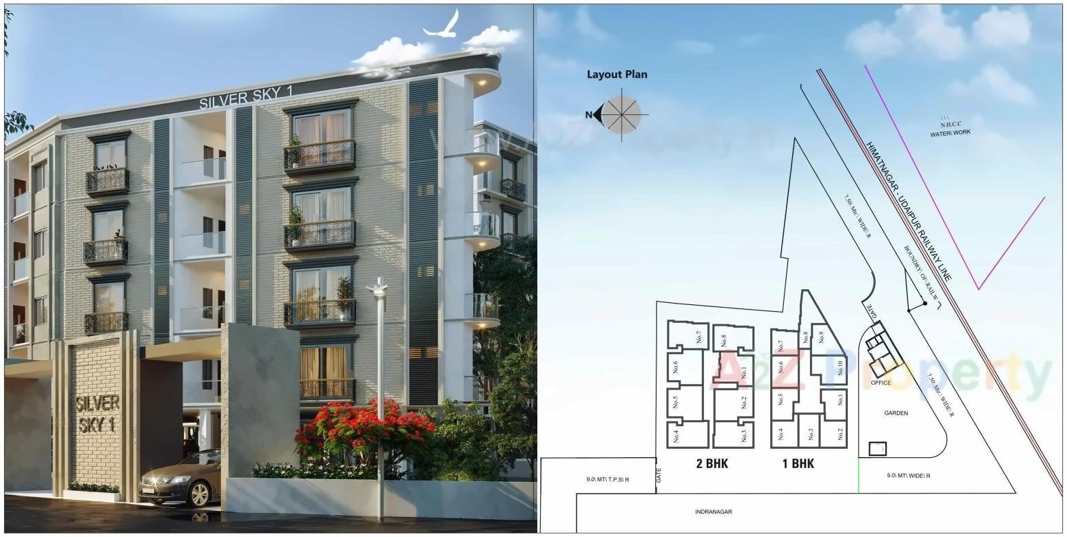 3D Elevation of real estate project Silver Sky located at Sabar kantha, Sabar Kantha, Gujarat