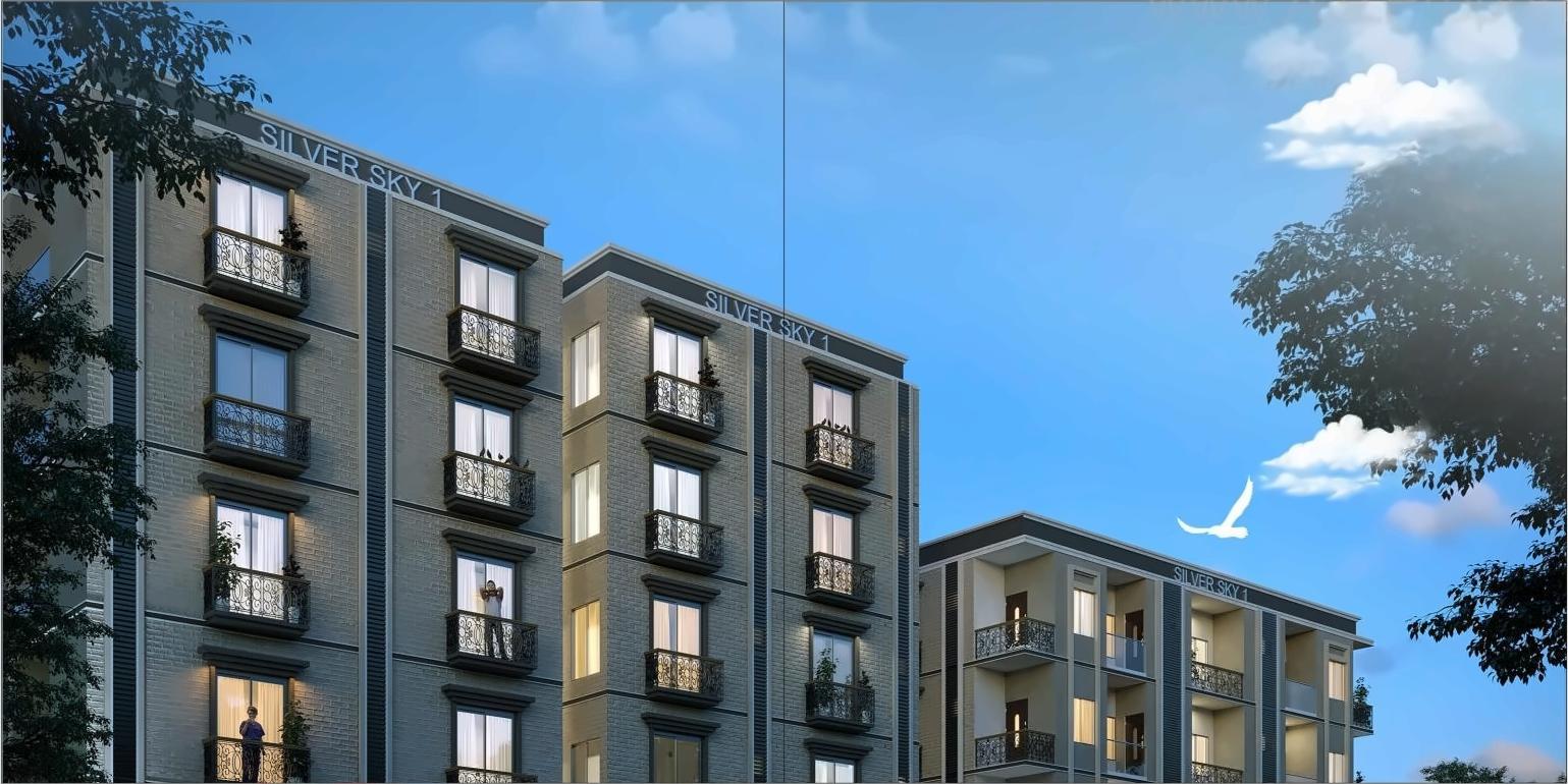 3D Elevation of real estate project Silver Sky located at Sabar kantha, Sabar Kantha, Gujarat