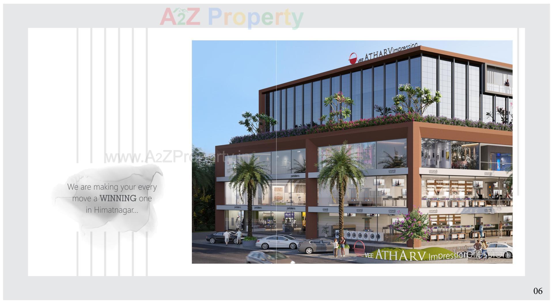 3D Elevation of real estate project Vee Atharv Impression located at Motipura, Sabar Kantha, Gujarat