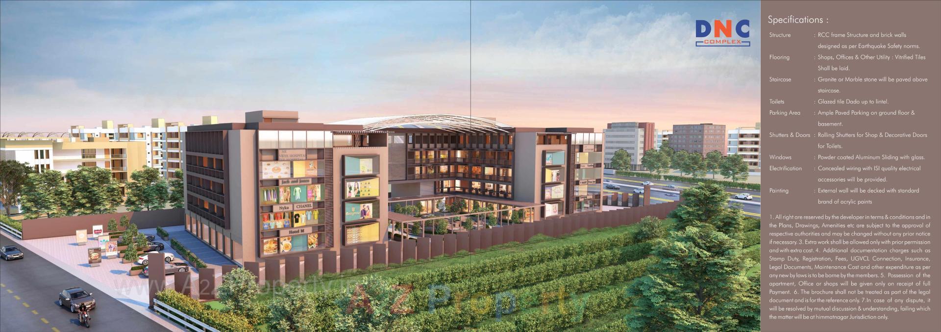 3D Elevation of real estate project Dnc Complex located at Motipura, SabarÂ Kantha, Gujarat