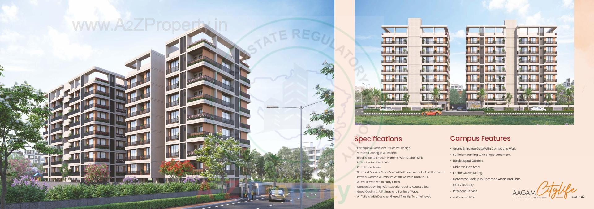 3D Elevation of real estate project Aagam City Life located at Umra, Surat, Gujarat