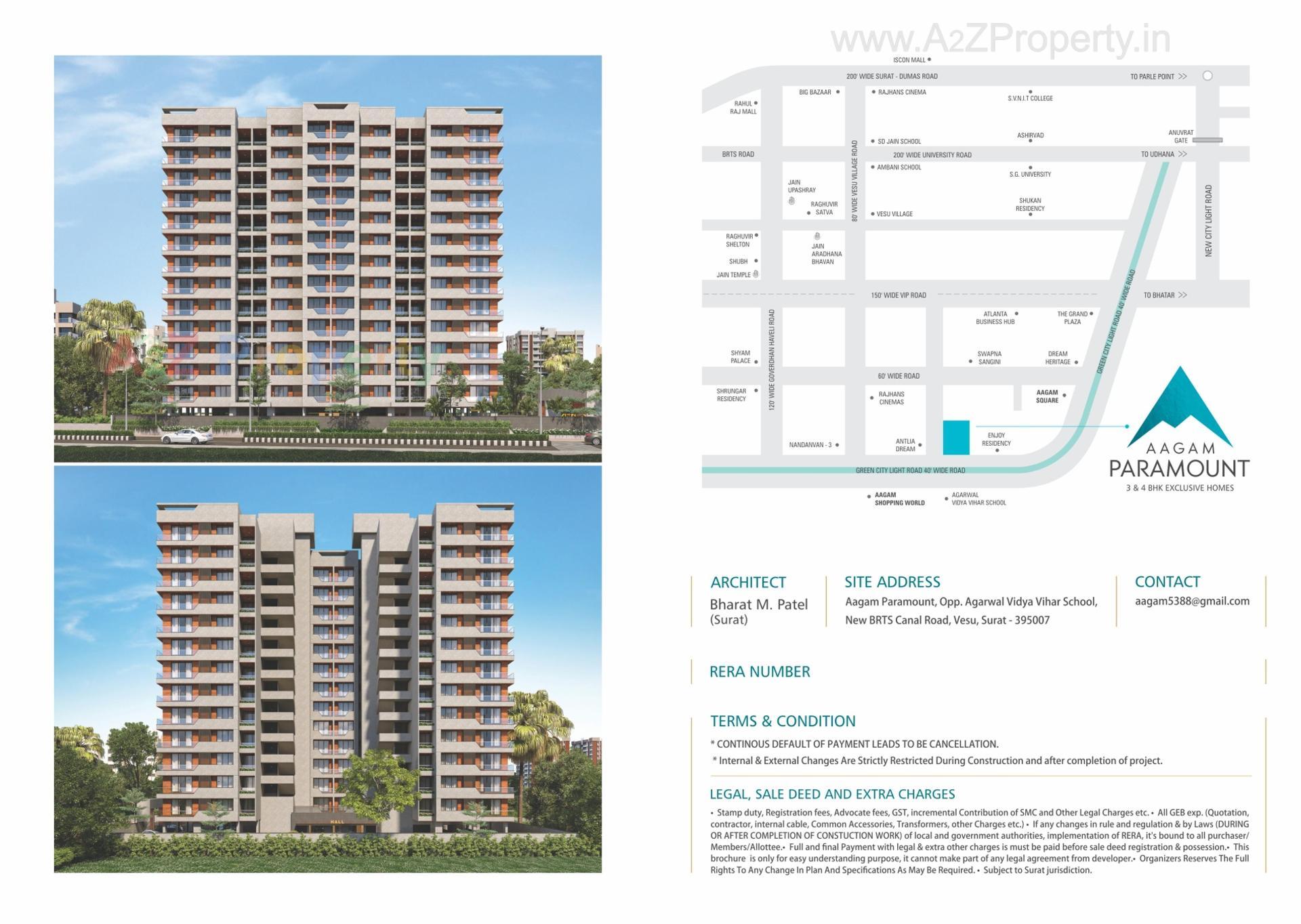  of real estate project Aagam Paramount located at Vesu, Surat, Gujarat
