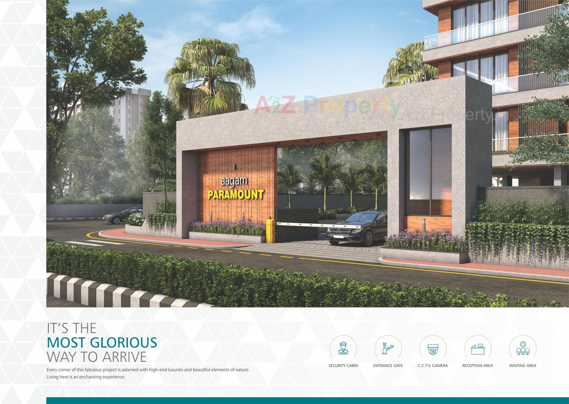 3D Elevation of real estate project Aagam Paramount located at Vesu, Surat, Gujarat