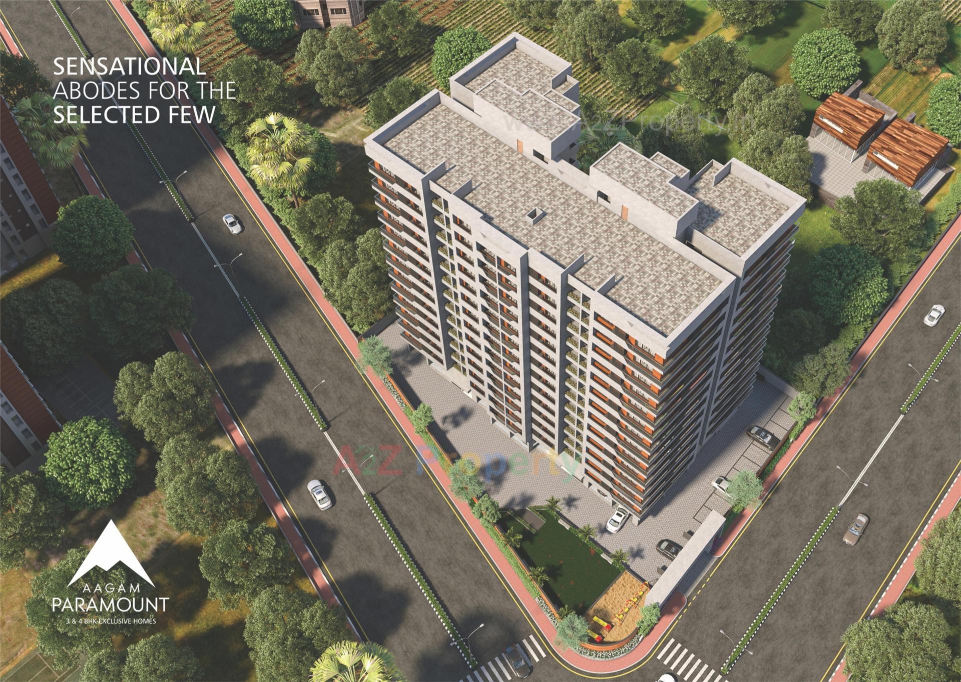 3D Elevation of real estate project Aagam Paramount located at Vesu, Surat, Gujarat