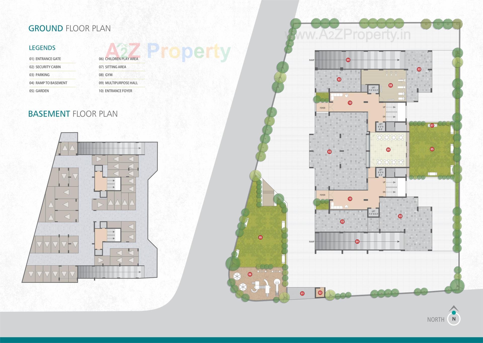 Layout of real estate project Aagam Paramount located at Vesu, Surat, Gujarat