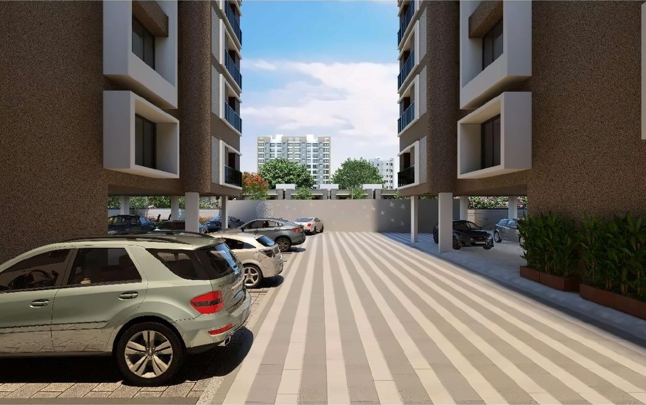 3D Elevation of real estate project Aagam Prestige located at Magdalla, Surat, Gujarat