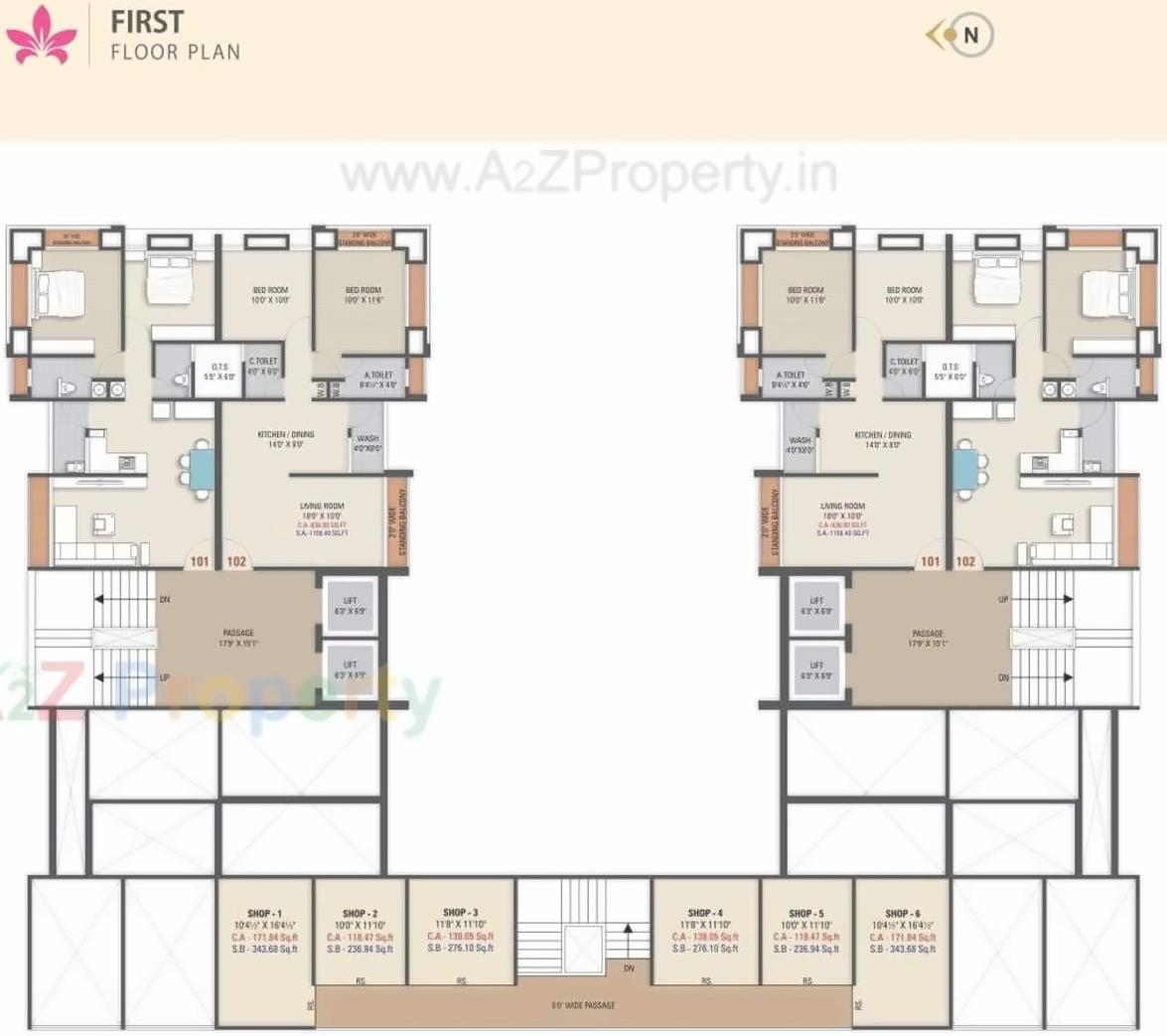 Layout of real estate project Aagam Prestige located at Magdalla, Surat, Gujarat