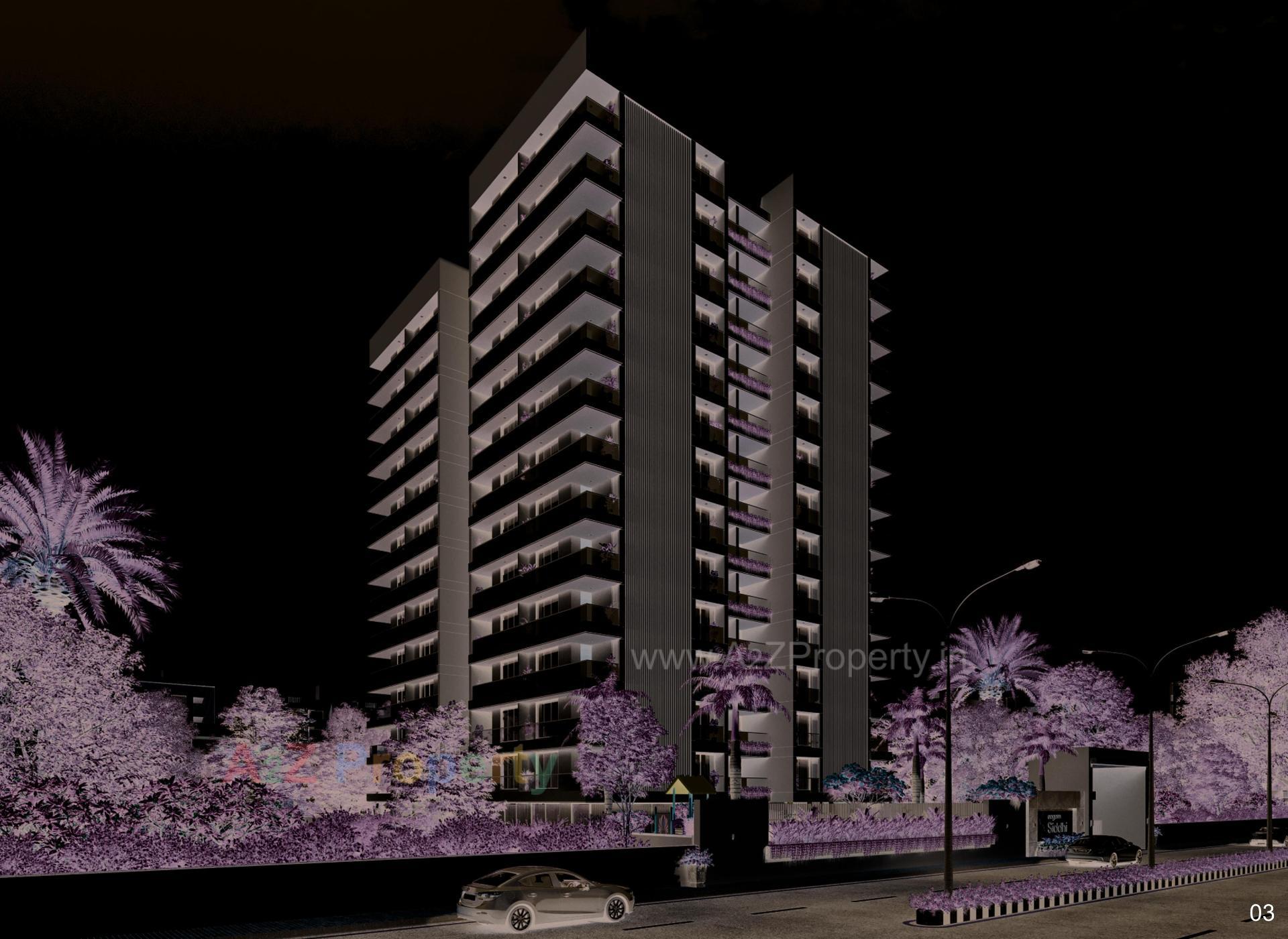 3D Elevation of real estate project Aagam Siddhi located at –vesu, Surat, Gujarat
