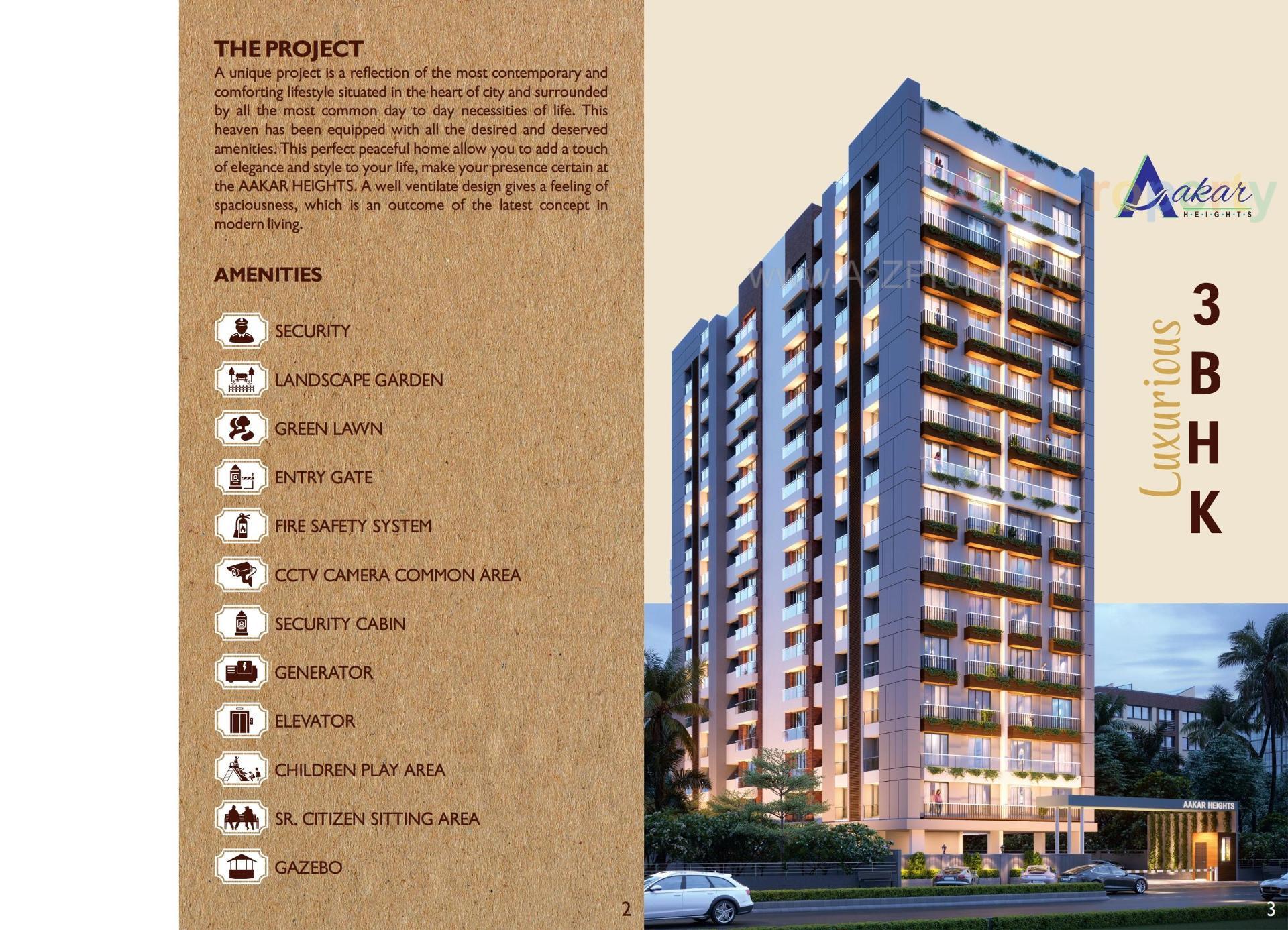3D Elevation of real estate project Aakar Heights located at Palanpor, Surat, Gujarat