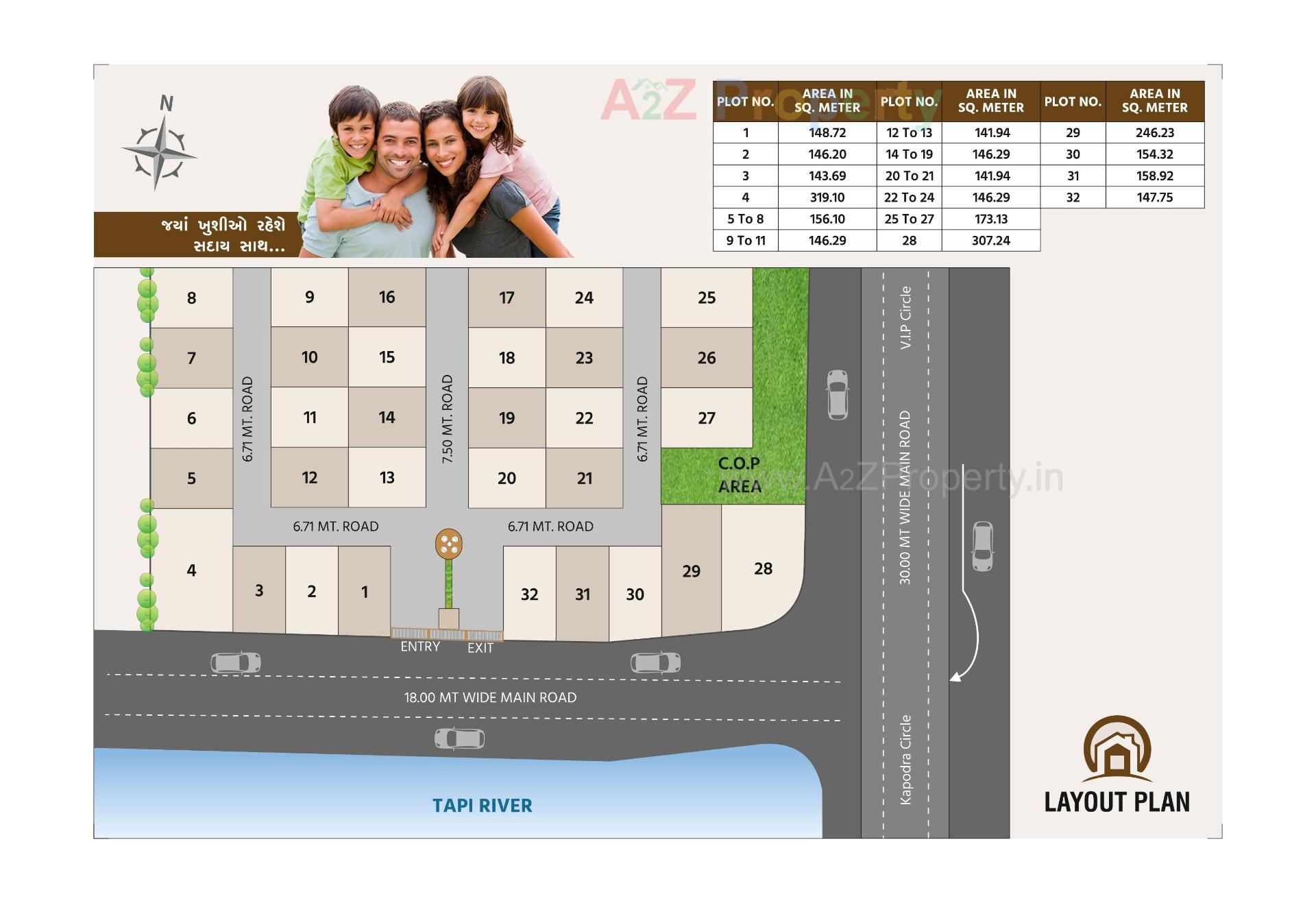 Layout of real estate project Aalekh Bunglows located at Utran, Surat, Gujarat