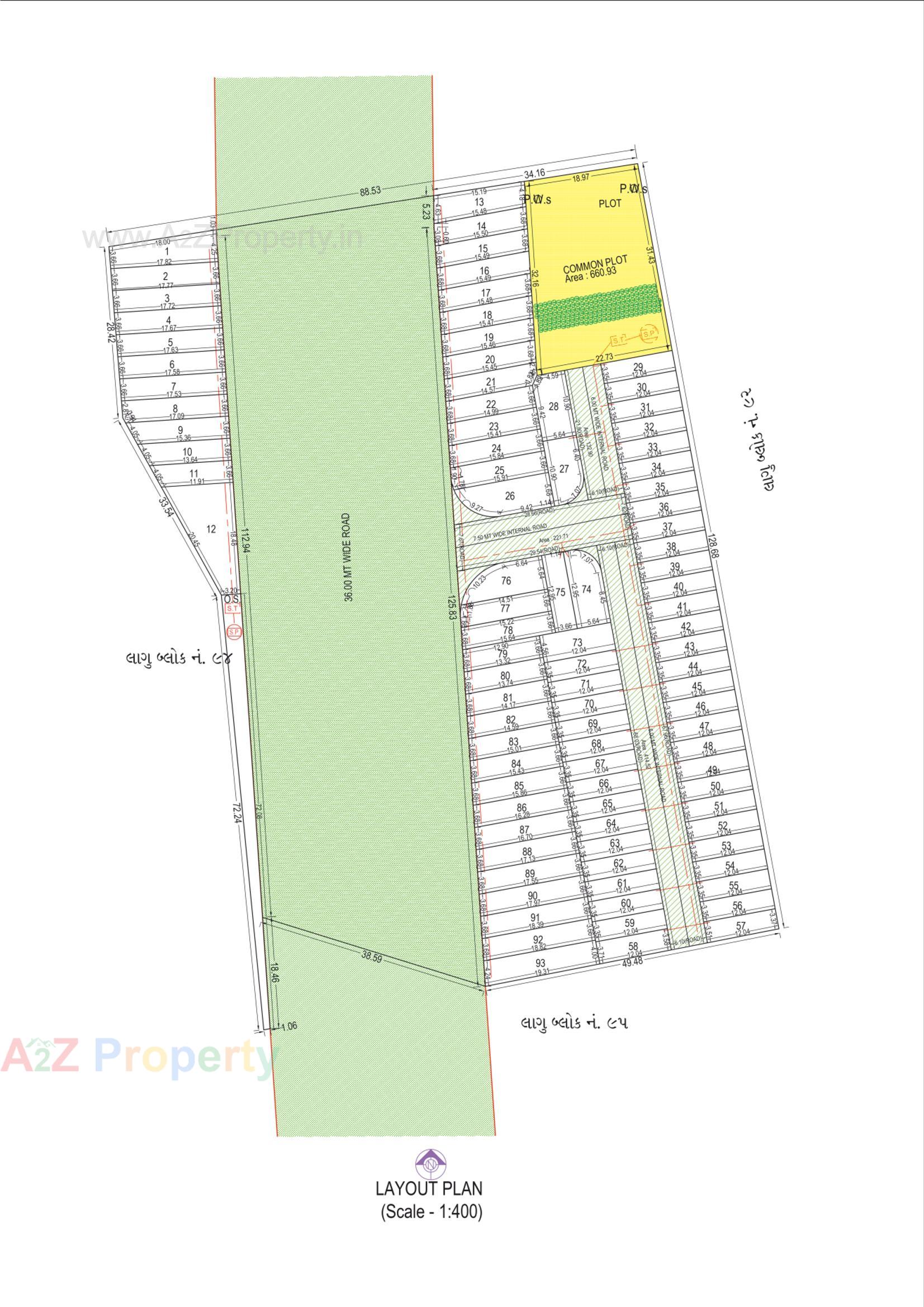 Layout of real estate project Aarna Residency located at Eklera, Surat, Gujarat