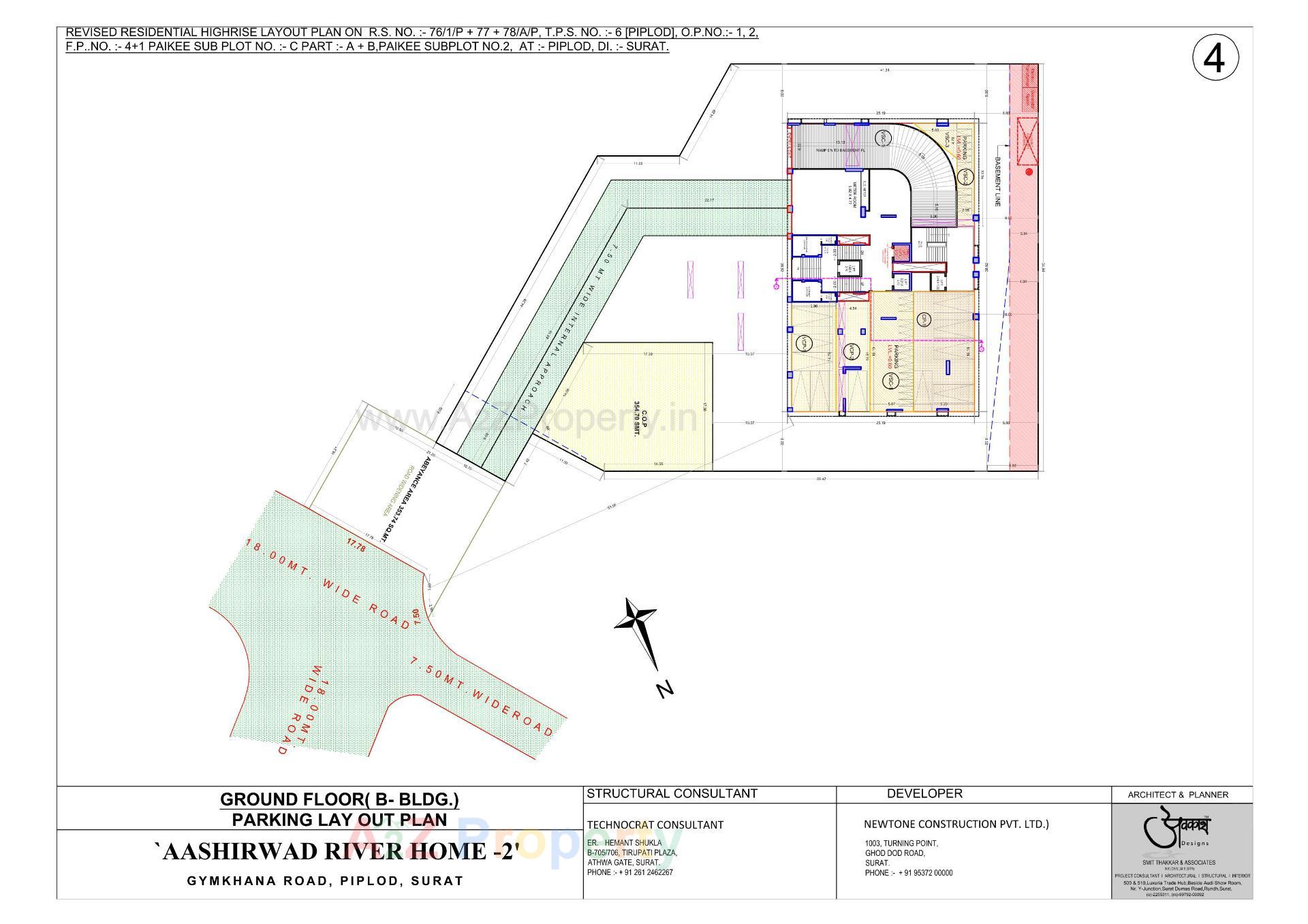 Layout of real estate project Aashirwad River Home located at Surat, Surat, Gujarat