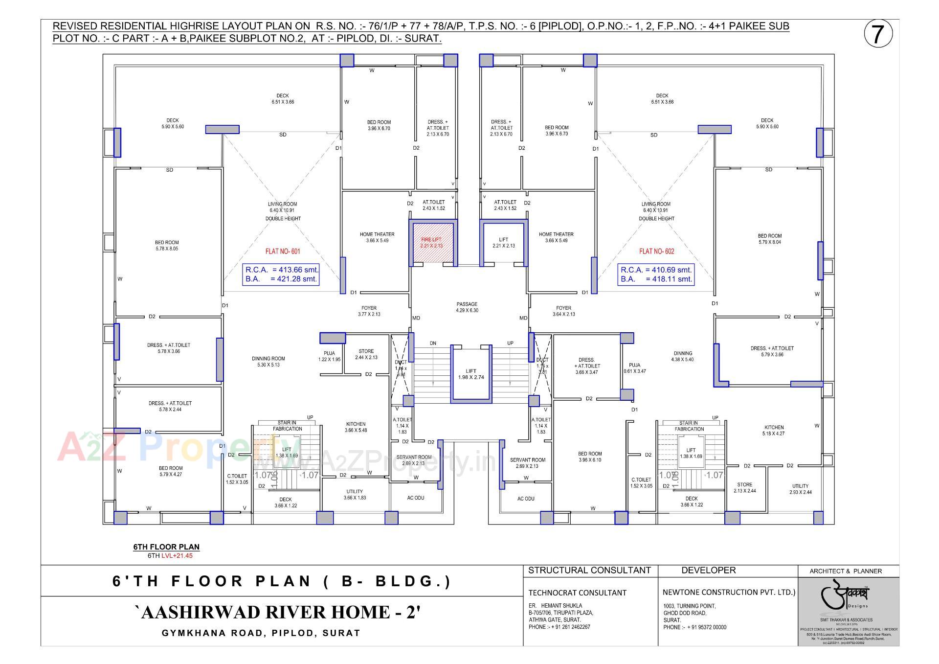 Layout of real estate project Aashirwad River Home located at Surat, Surat, Gujarat