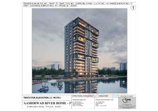 Elevation of real estate project Aashirwad River Home located at Surat, Surat, Gujarat