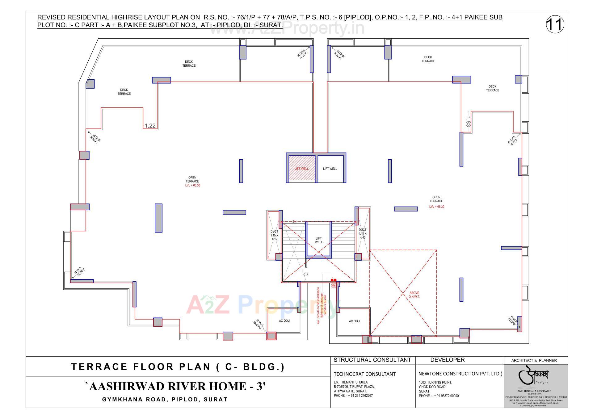 Layout of real estate project Aashirwad River Home located at Surat, Surat, Gujarat