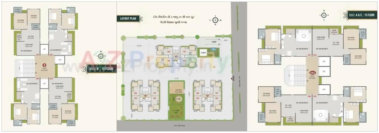 Layout of real estate project Aavkar Residency located at Varachha, Surat, Gujarat