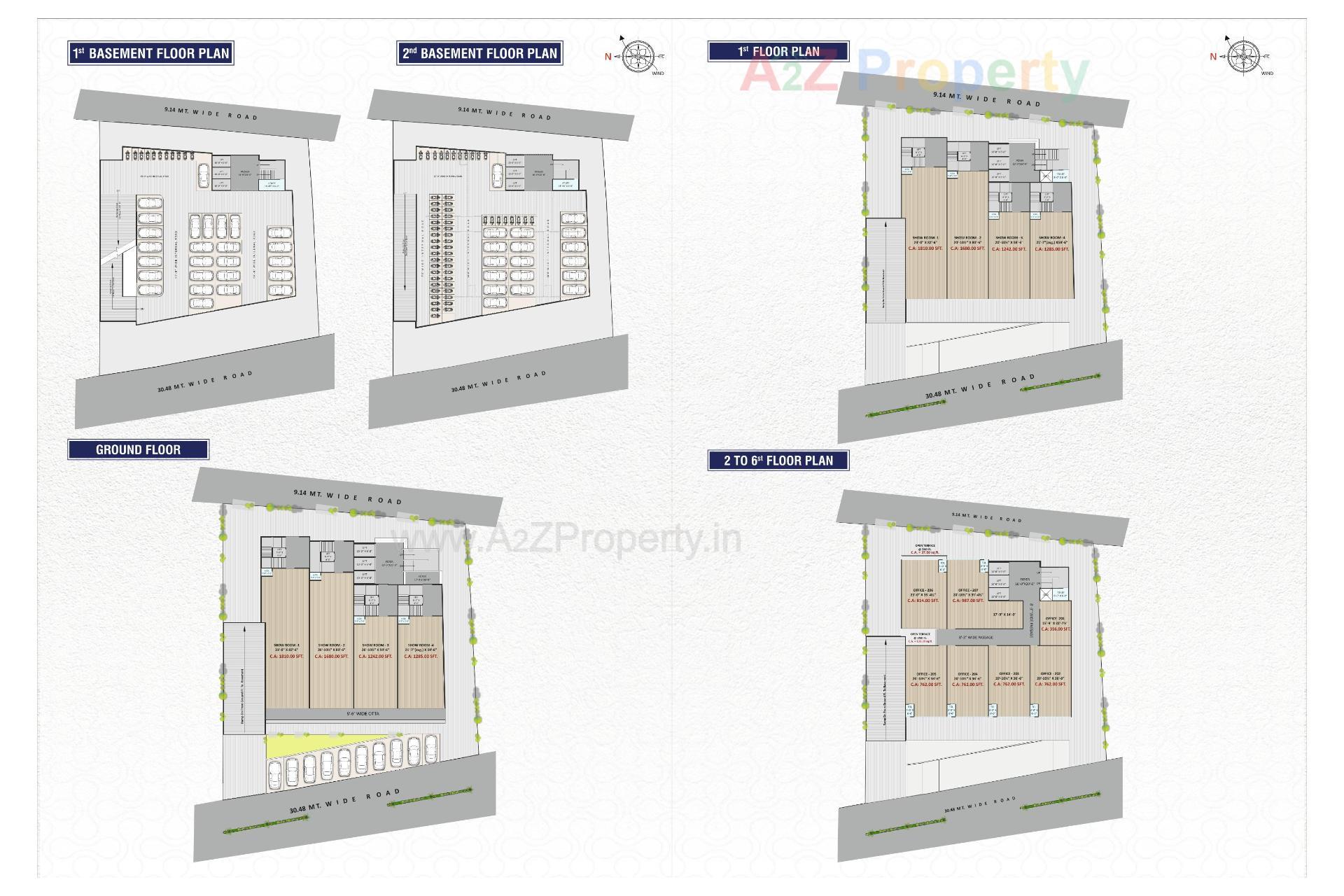 Layout of real estate project Accron Trade Center located at Majura, Surat, Gujarat
