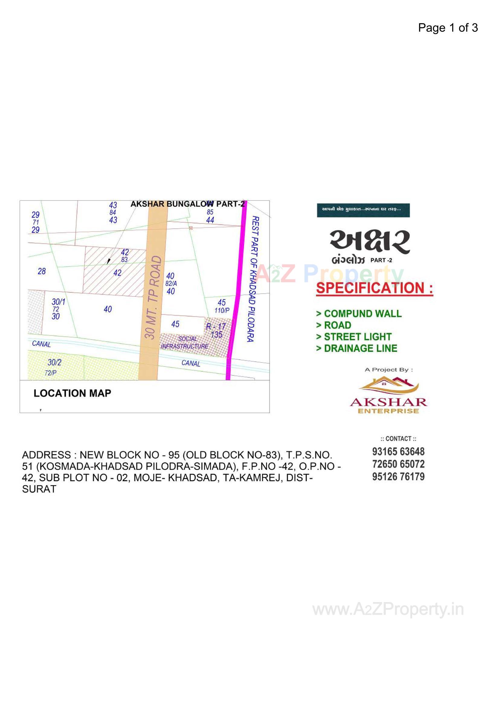  of real estate project Akshar Bungalow located at Khadsad, Surat, Gujarat