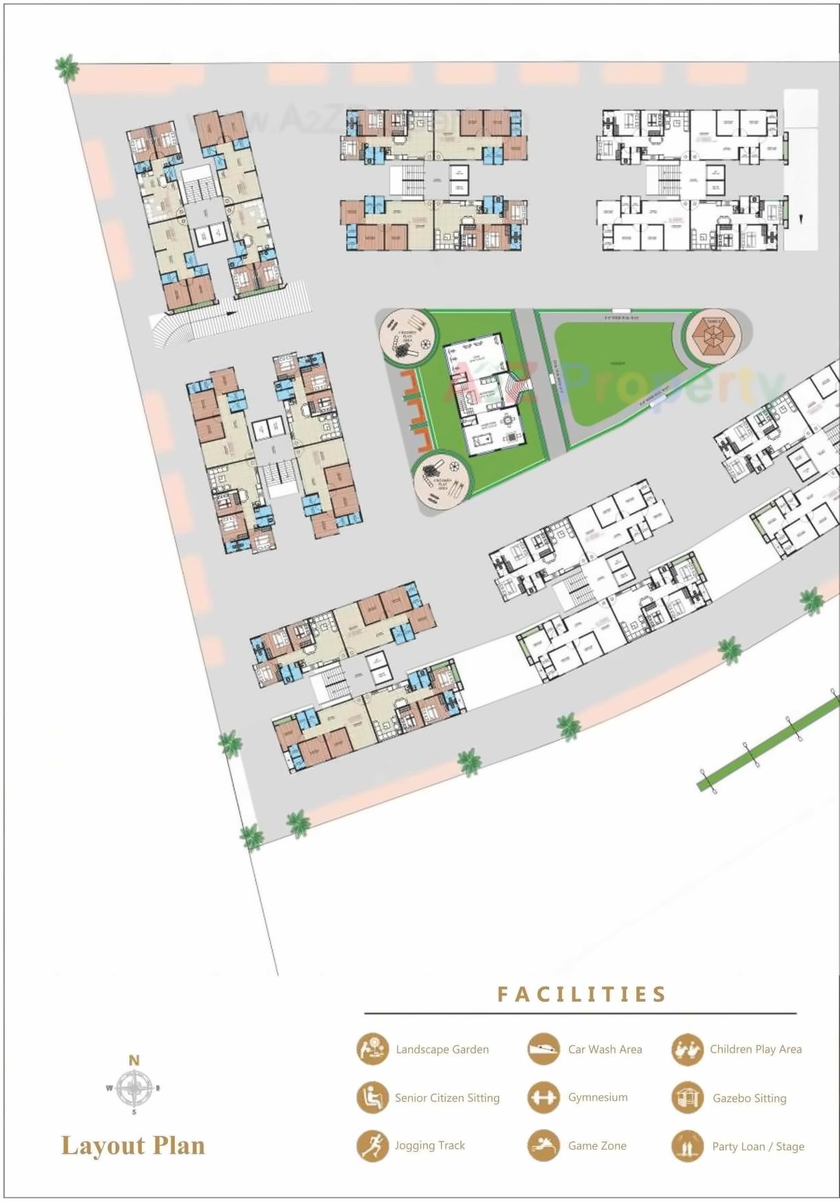 Layout of real estate project Amba Luxuria (  D,e,f   G) located at Surat, Surat, Gujarat