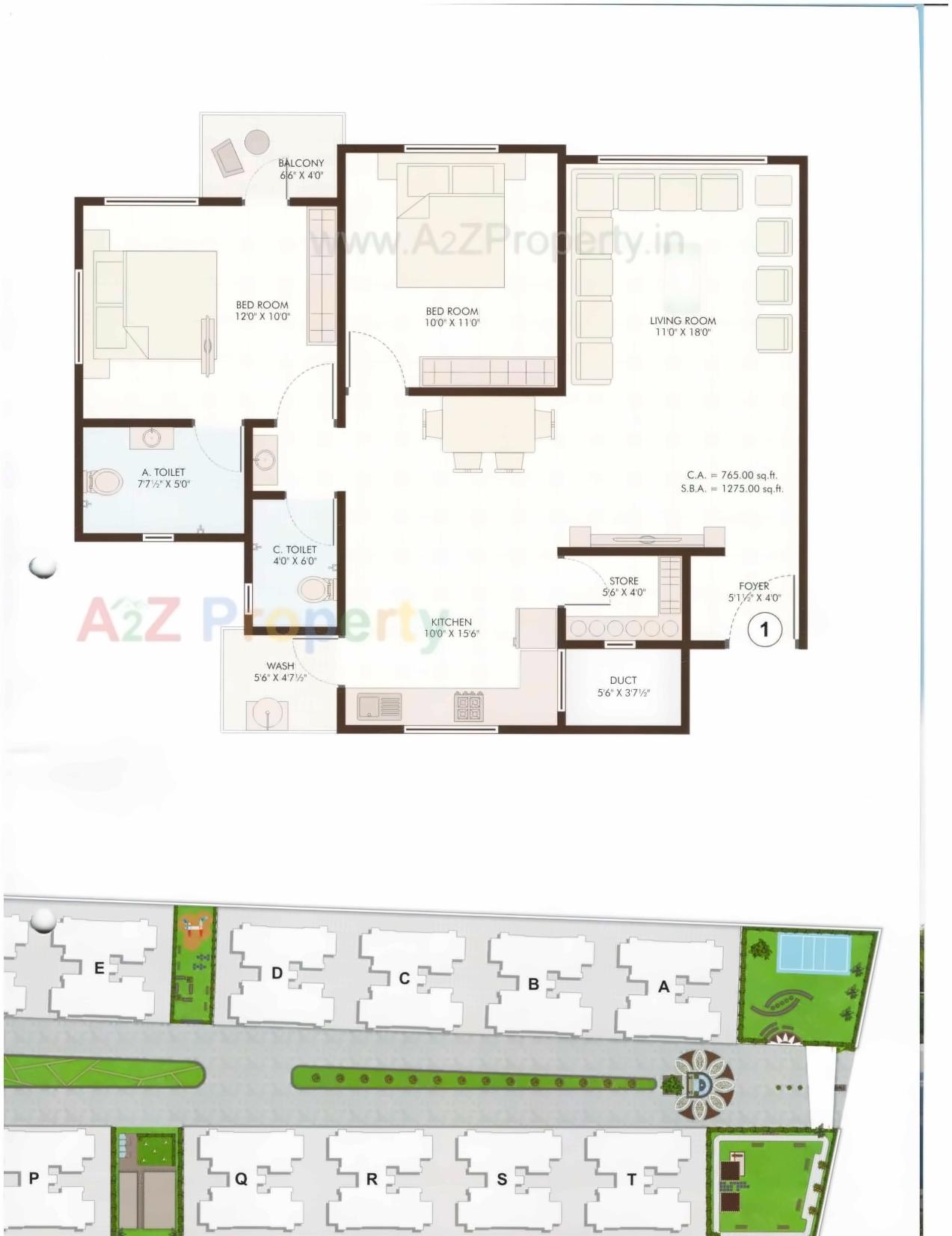 Layout of real estate project Amber Palace located at Kamrej, Surat, Gujarat