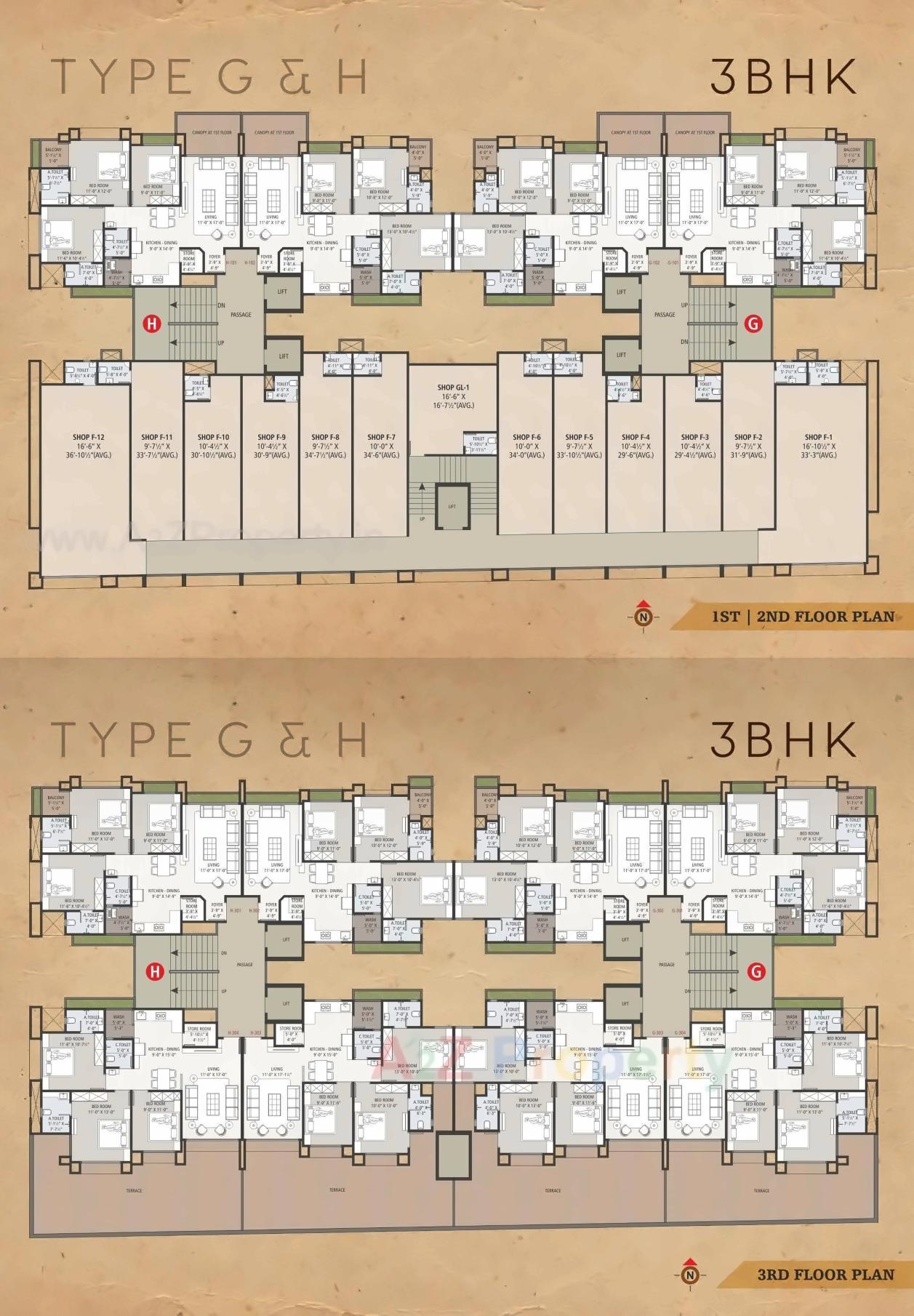 Layout of real estate project Anand Avenue located at Jahangirabad, Surat, Gujarat