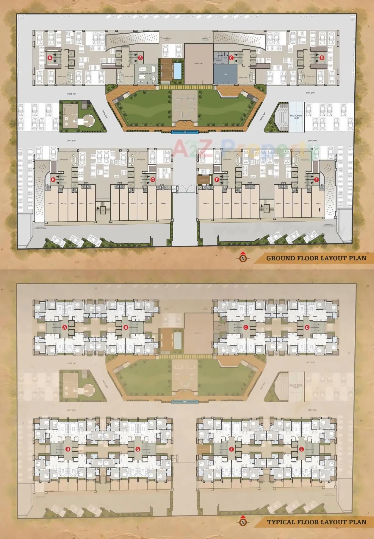 Layout of real estate project Anand Avenue located at Jahangirabad, Surat, Gujarat