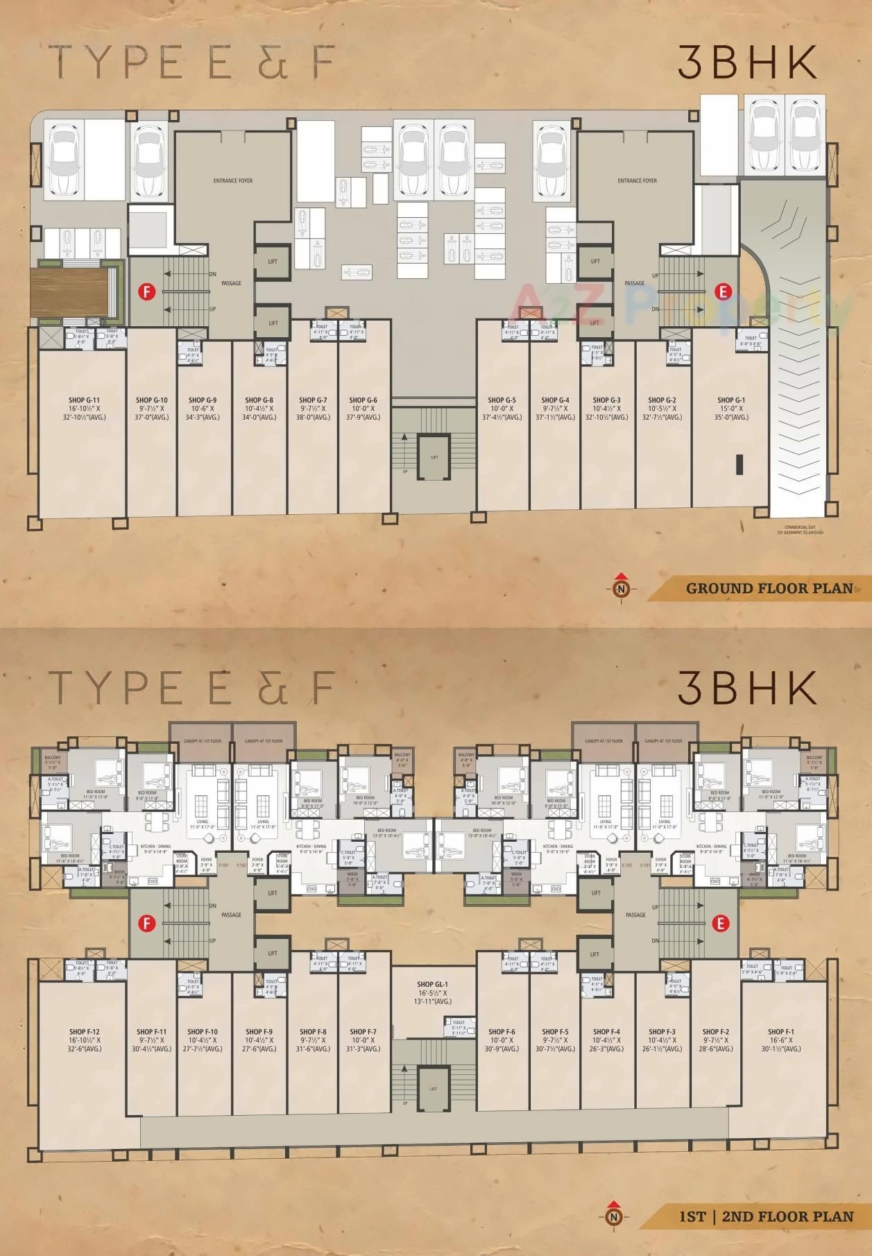 Layout of real estate project Anand Avenue located at Jahangirabad, Surat, Gujarat