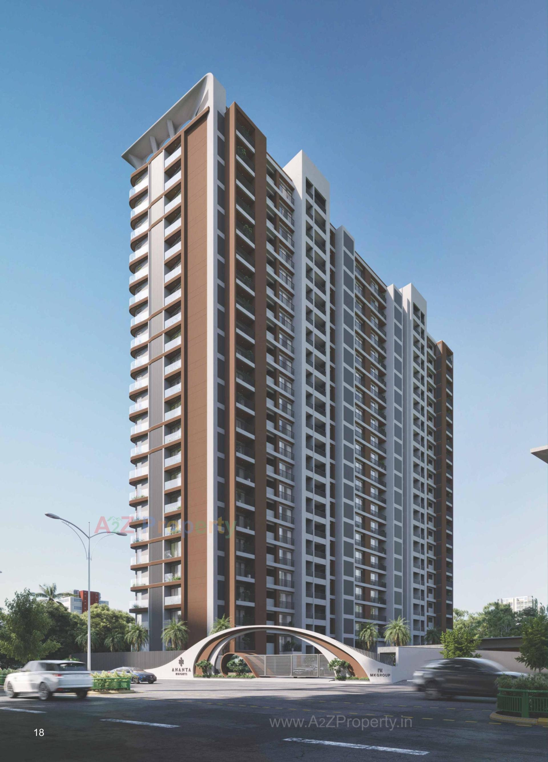 3D Elevation of real estate project Ananta Heights located at Mota, Surat, Gujarat
