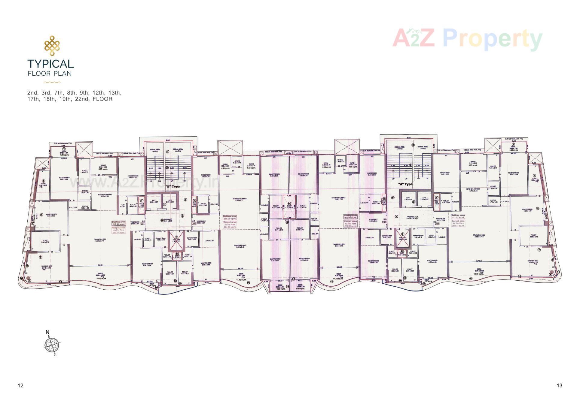 Layout of real estate project Ananta Heights located at Mota, Surat, Gujarat