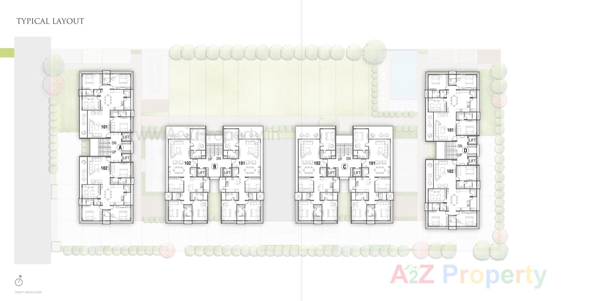 Layout of real estate project Ananta located at Vesu, Surat, Gujarat