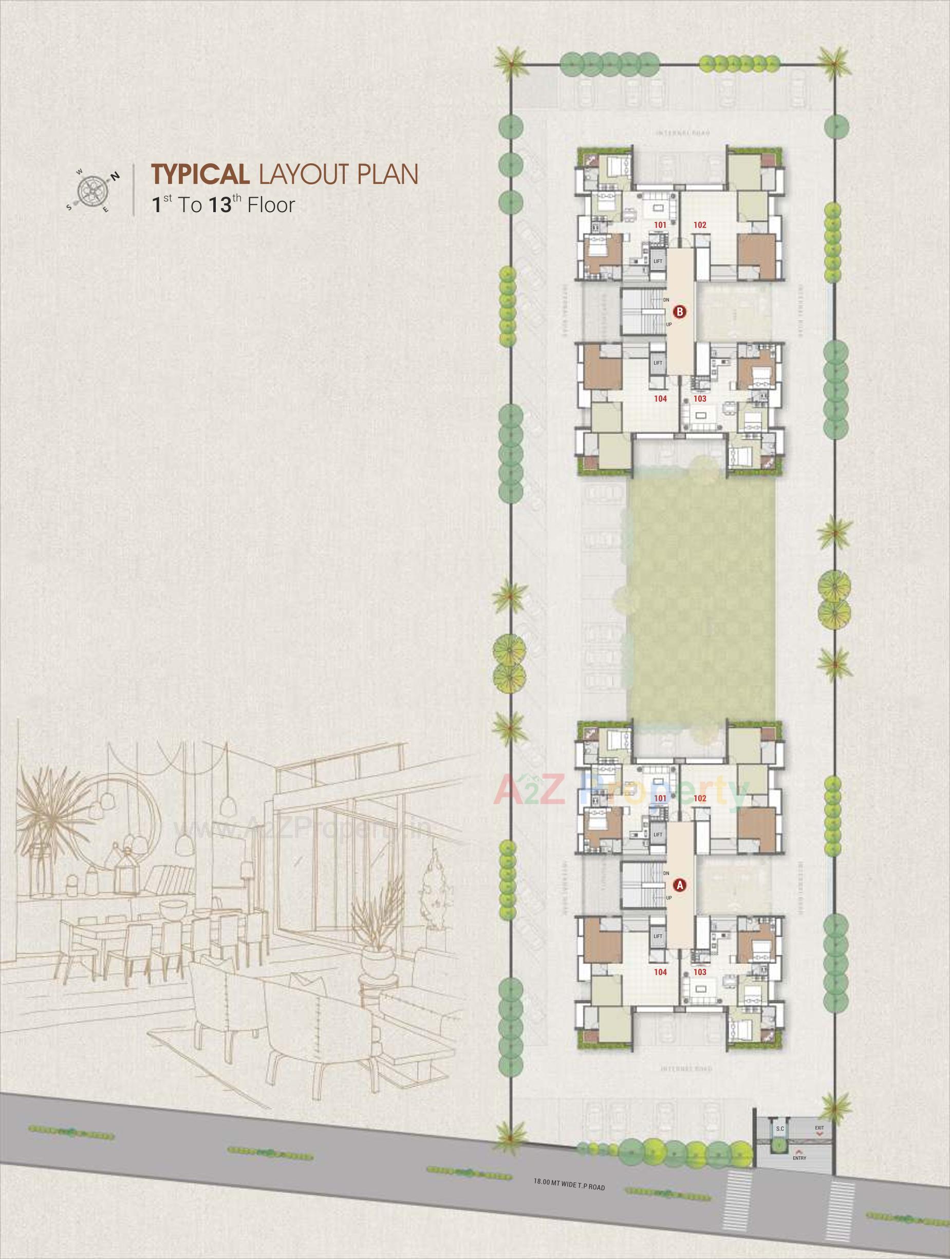 Layout of real estate project Ananta located at Dabholi, Surat, Gujarat