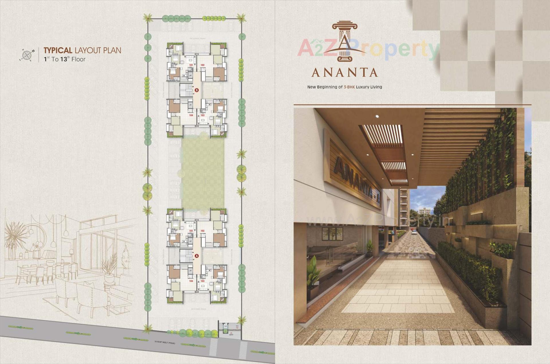 Layout of real estate project Ananta located at Dabholi, Surat, Gujarat