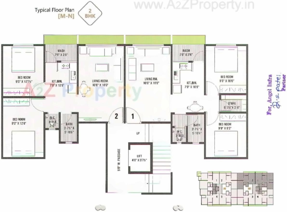 Layout of real estate project Angel Palace located at Kholvad, Surat, Gujarat
