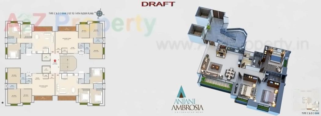 Layout of real estate project Anjani Ambrosia located at Jahangir-pura, Surat, Gujarat