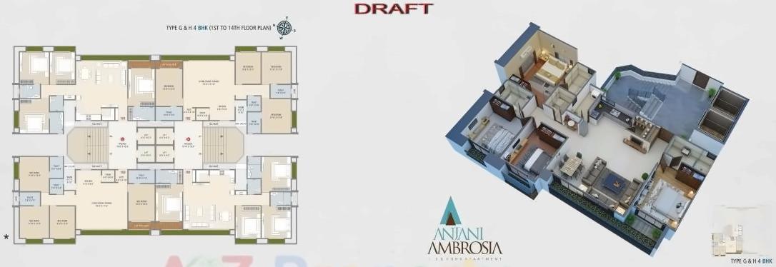 Layout of real estate project Anjani Ambrosia located at Jahangir-pura, Surat, Gujarat