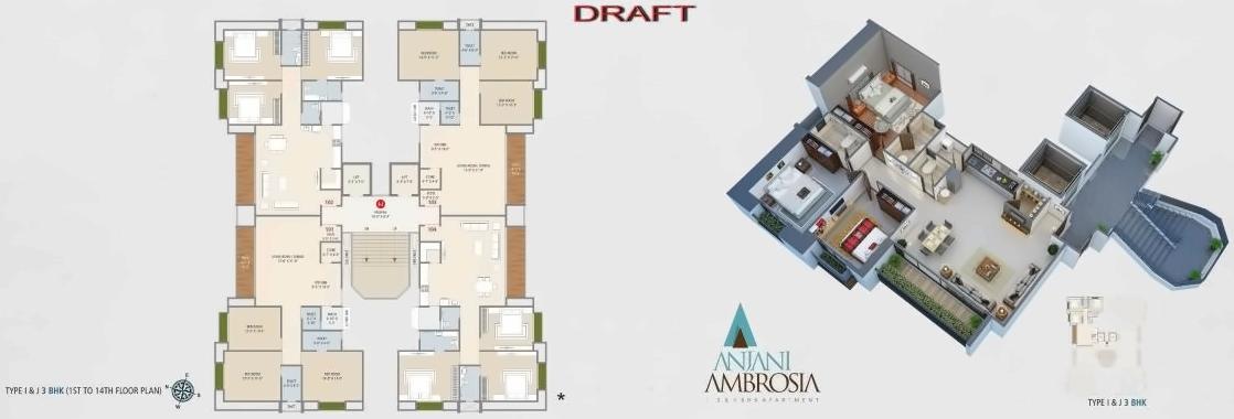 Layout of real estate project Anjani Ambrosia located at Jahangir-pura, Surat, Gujarat