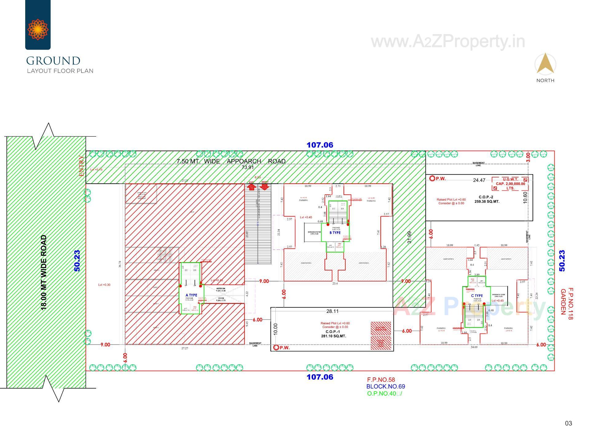 Layout of real estate project Anjani Elegance located at Parvat, Surat, Gujarat