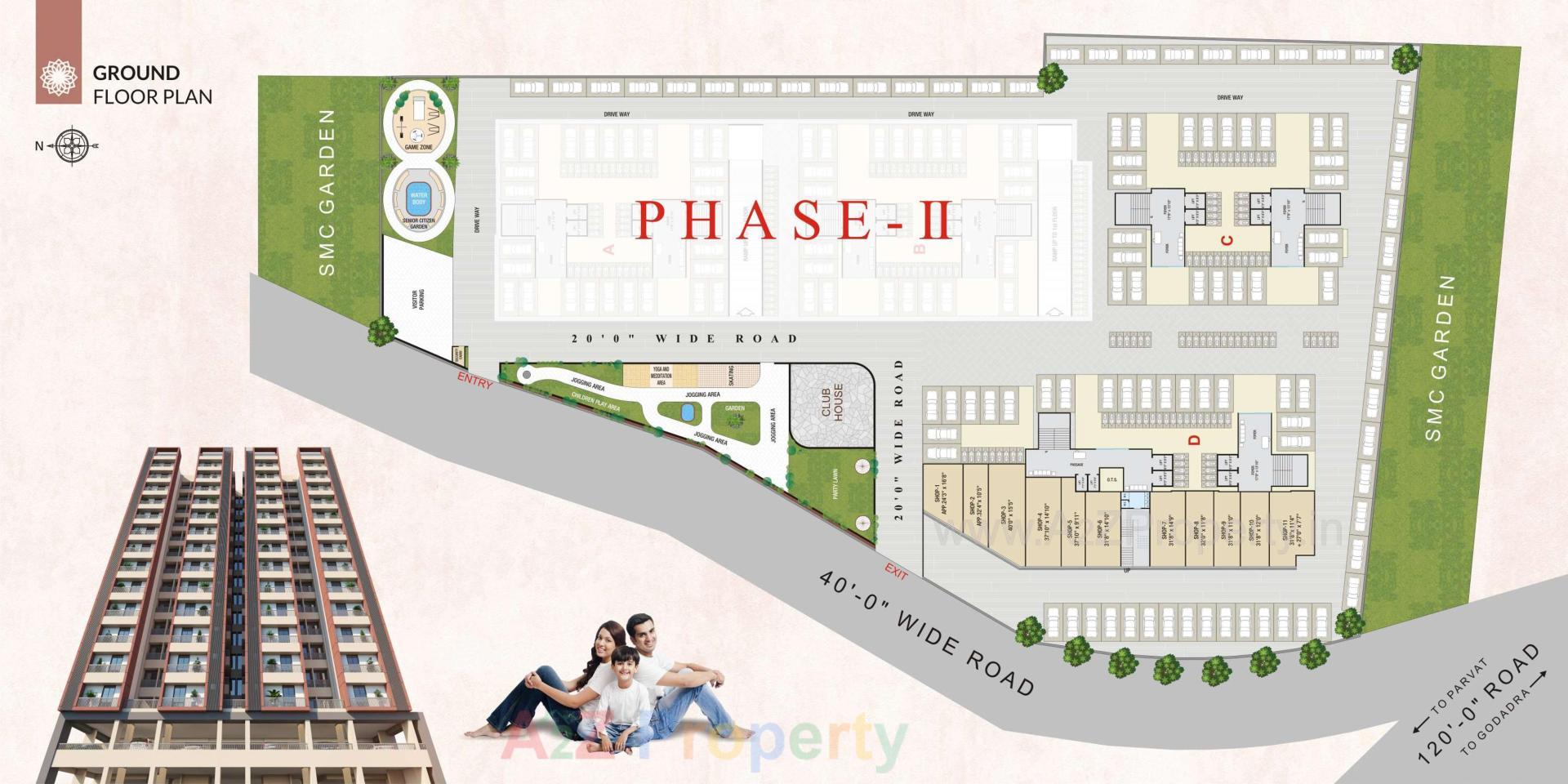 Layout of real estate project Anjani Nandan Town located at Parvat, Surat, Gujarat