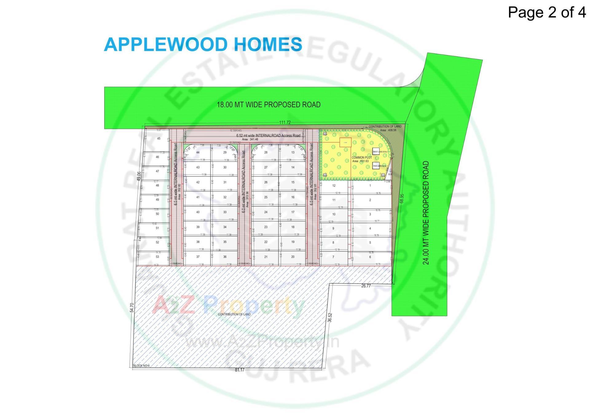 Layout of real estate project Applewood Homes located at Chichi, Surat, Gujarat