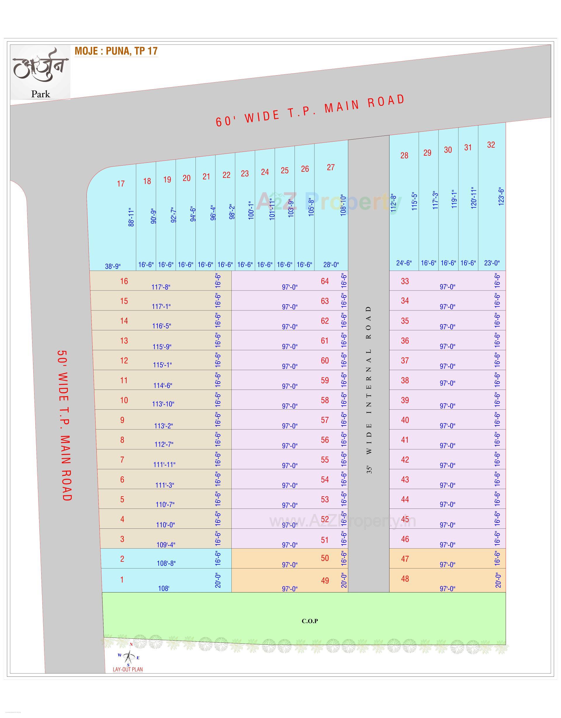 Layout of real estate project Arjun Park located at Surat, Surat, Gujarat