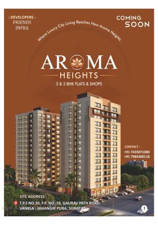 Elevation of real estate project Aroma Heights located at Vanakla, Surat, Gujarat