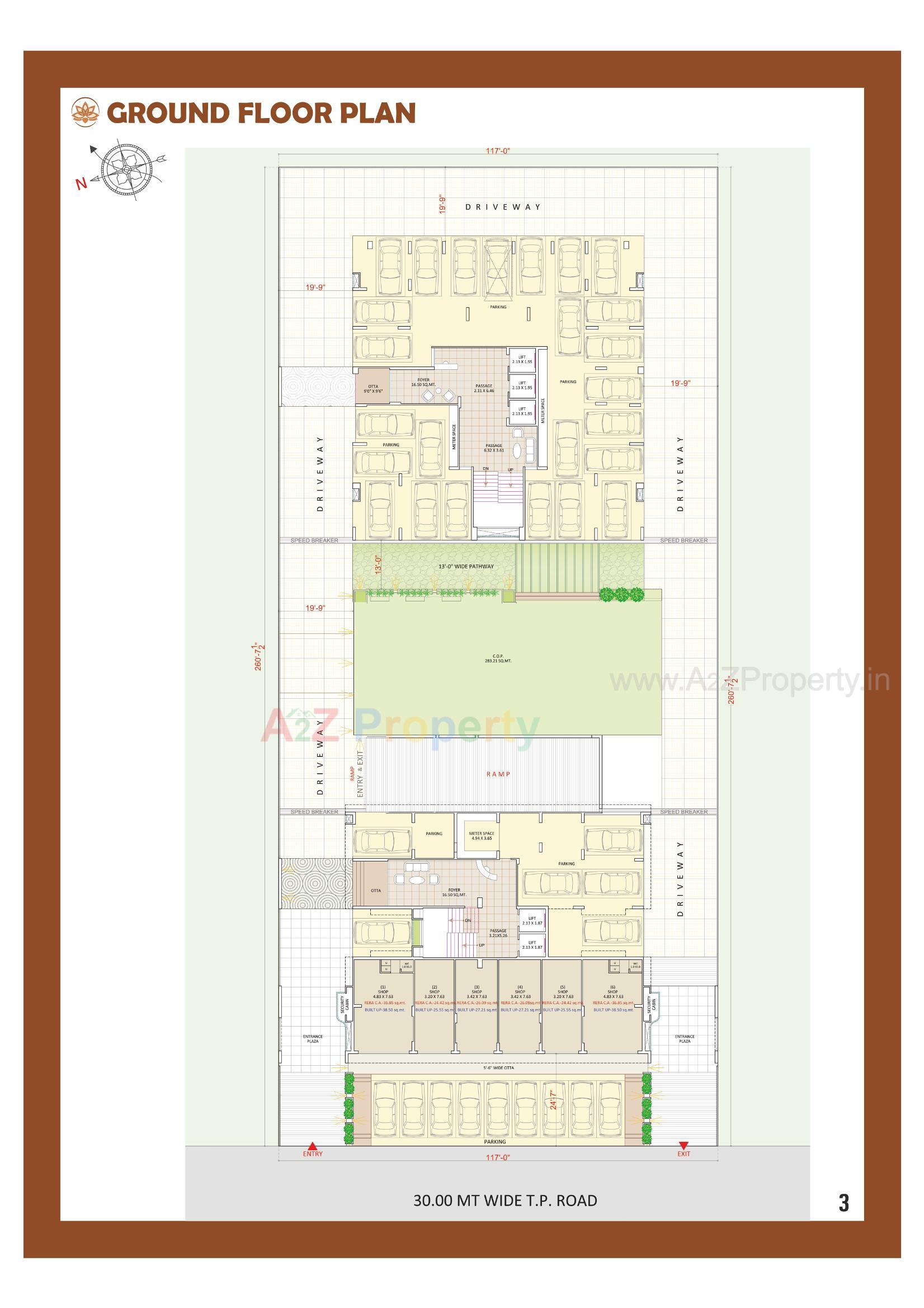 Layout of real estate project Aroma Heights located at Vanakla, Surat, Gujarat