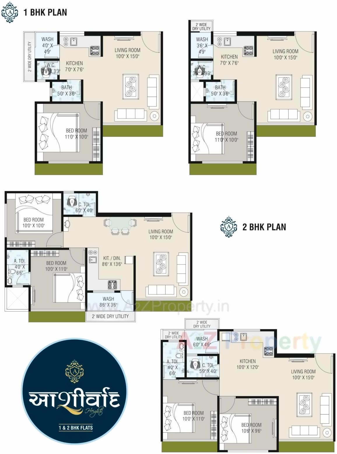 Layout of real estate project Ashirwad Heights located at Kosad, Surat, Gujarat