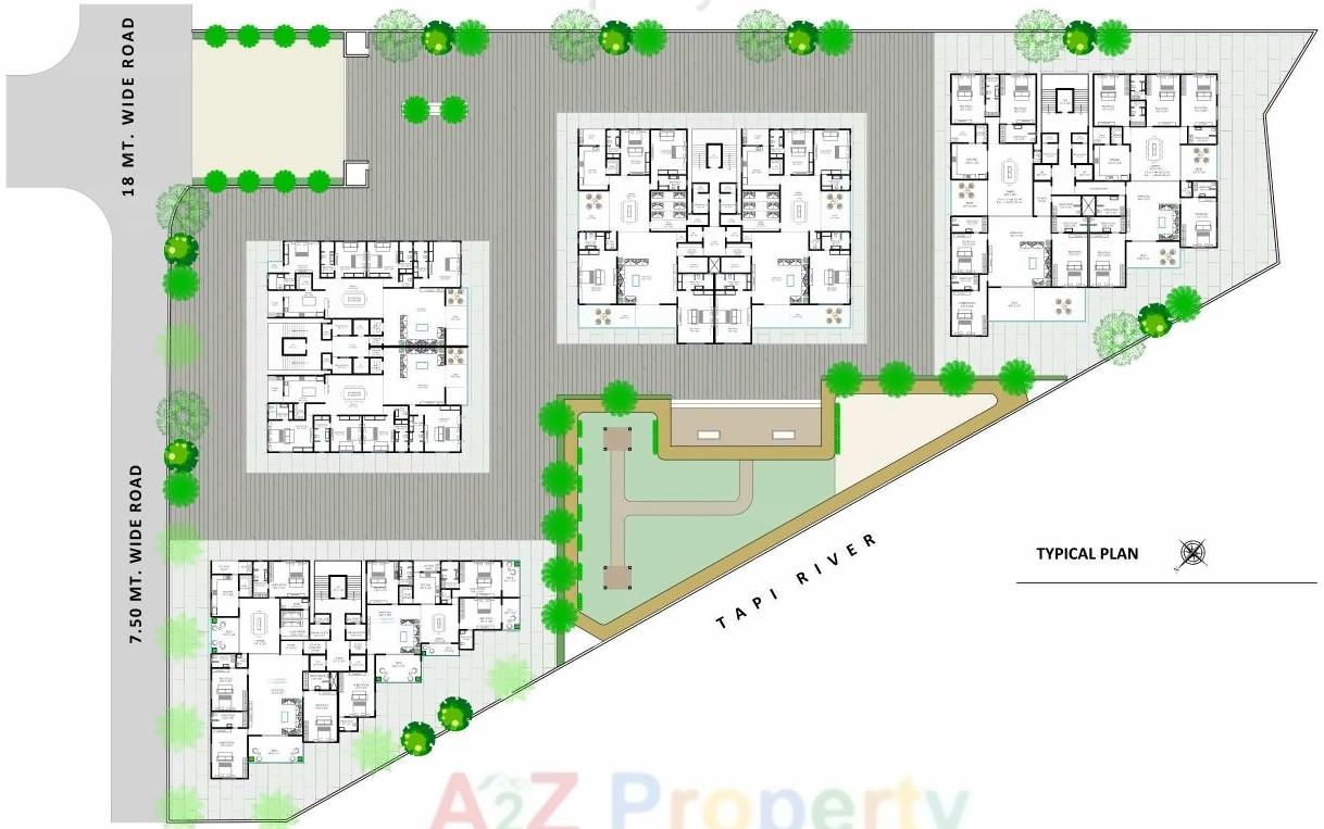 Layout of real estate project Ashirwad River Homes located at Surat, Surat, Gujarat