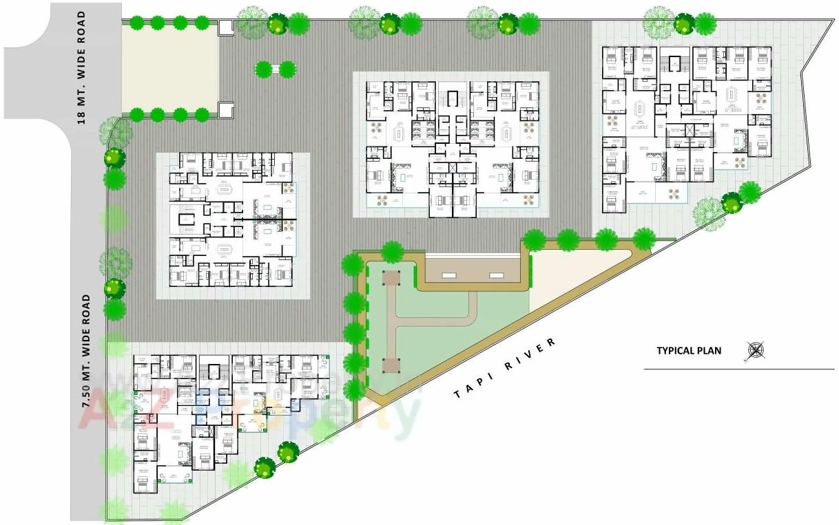 Layout of real estate project Ashirwad River Homes located at Surat, Surat, Gujarat