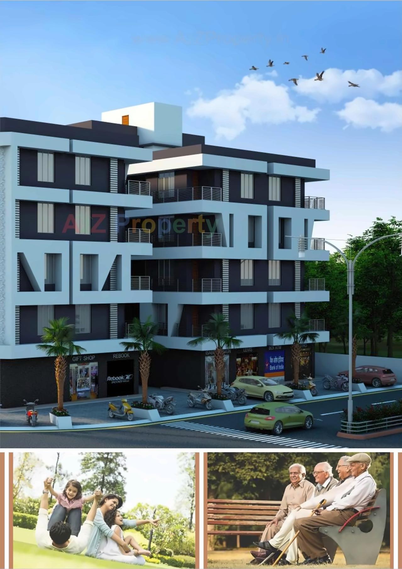 3D Elevation of real estate project Ashwamegh Palace located at Surat, Surat, Gujarat