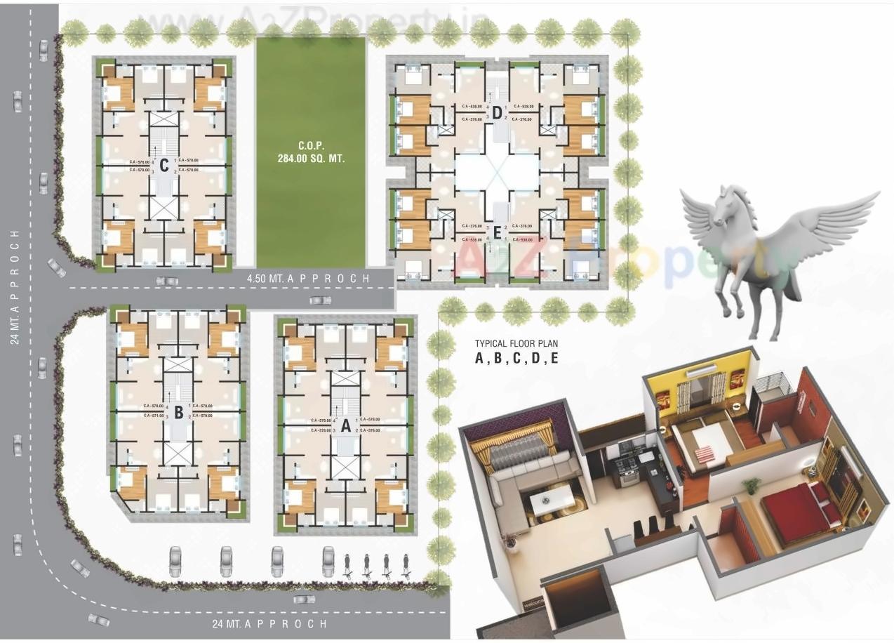 Layout of real estate project Ashwamegh Palace located at Surat, Surat, Gujarat