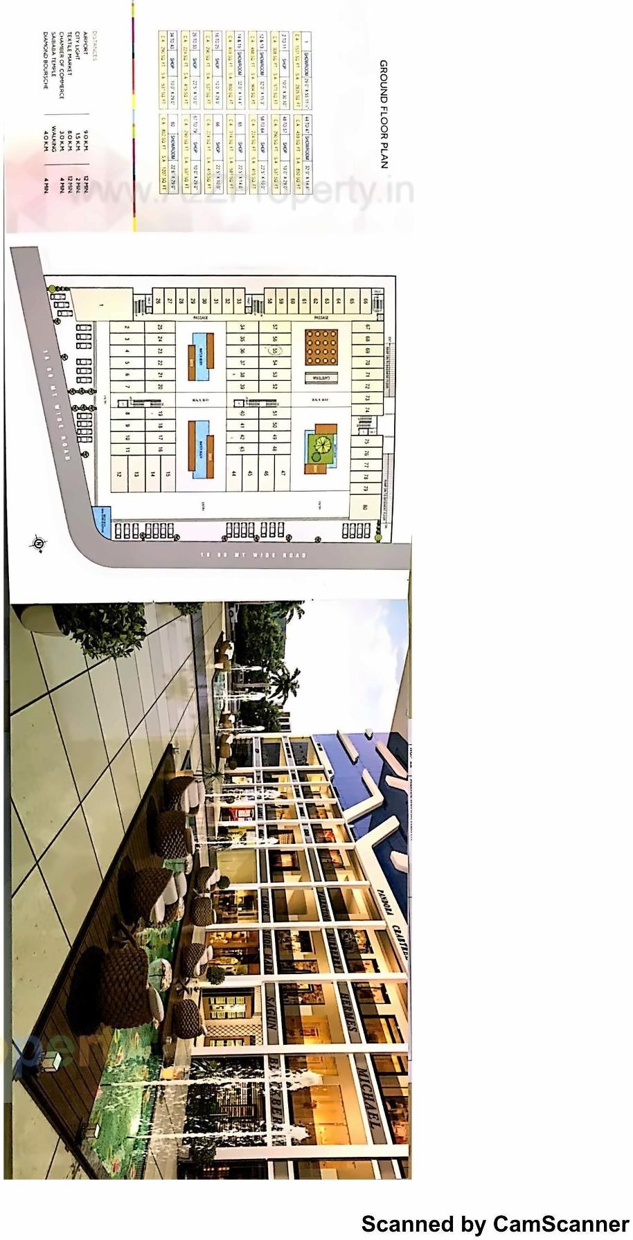 Layout of real estate project Atlanta Business Hub located at Vesu, Surat, Gujarat