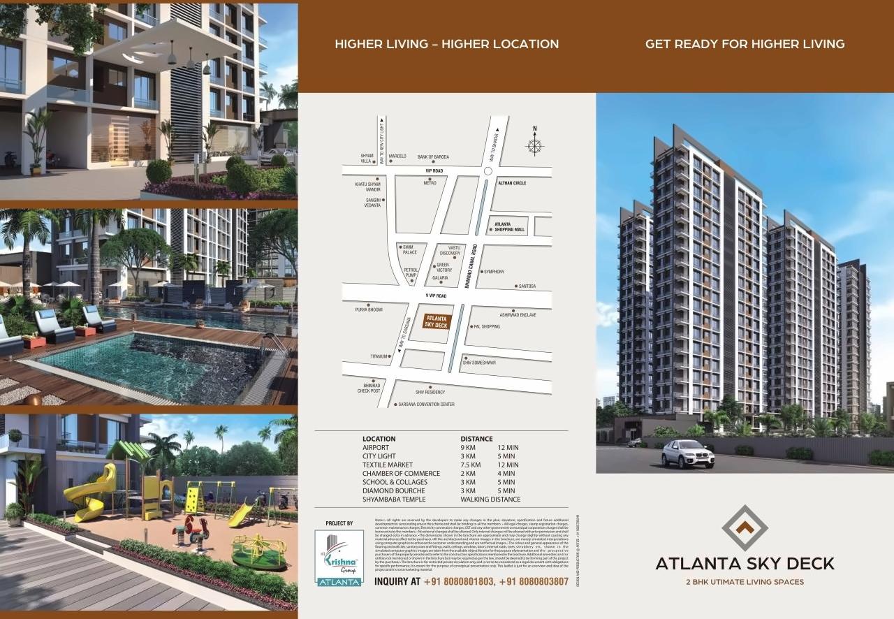  of real estate project Atlanta Sky Deck located at Bhimrad, Surat, Gujarat